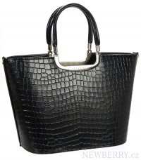 Luxusní kabelka černá S7 krokodýl GROSSO