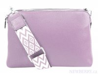 Svtle fialov crossbody dmsk kabelka se temi sekcemi Jessica