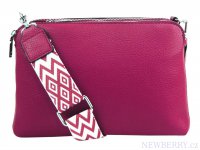 Fuchsiovo ruov crossbody dmska kabelka s tromi sekciami Jessica