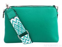 Tyrkysov crossbody dmsk kabelka se temi sekcemi Jessica