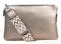 Zlat crossbody dmska kabelka s tromi sekciami Jessica