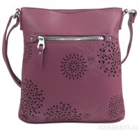 Crossbody dmska kabelka v kvetovanom dizajne pastelovo fialov 5432-BB