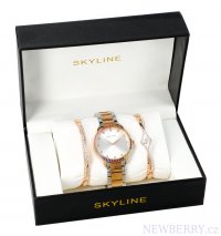 SKYLINE dámská dárková sada zlaté hodinky s náramky NMP0003