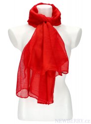 Dámský letní jednobarevný šátek 181x76 cm červená