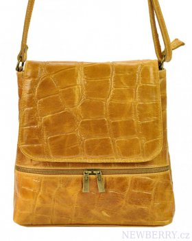 Koen dmsk crossbody kabelka v kroko designu Camel hnd