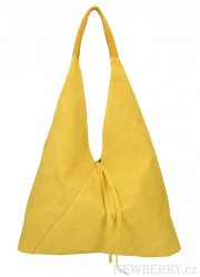 Kožená velká dámská kabelka Alma žlutá