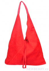 Kožená velká dámská kabelka Alma červená