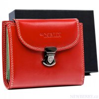 Cavaldi červená menší dámská kožená peněženka RFID v dárkové krabičce