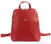 Kožený červený dámský módní batůžek se dvěma oddíly MiaMore
