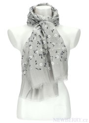 Letní dámský šátek 180x72 cm šedá
