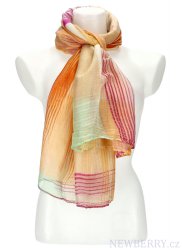 Letní dámský barevný šátek 184x70 cm oranžová