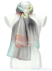Letní dámský barevný šátek 184x70 cm šedá