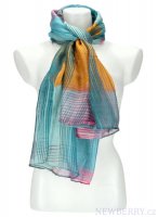 Letní dámský barevný šátek 184x70 cm světle modrá