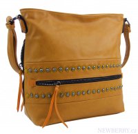 Okrov lut stedn velk crossbody dmsk kabelka XH5046