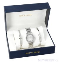 SKYLINE dámská dárková sada stříbrné hodinky s náramky MP0009