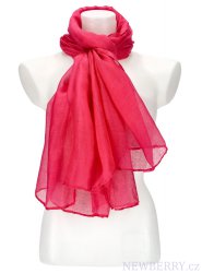 Dámský letní jednobarevný šátek 181x76 cm fuchsiově červená
