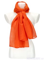 Dámský letní jednobarevný šátek 181x76 cm oranžová