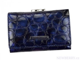 Gregorio modrá malá dámská kožená peněženka v dárkové krabičce