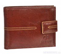 Koňakově hnědá pánská kožená peněženka RFID se zápinkou v krabičce GROSSO