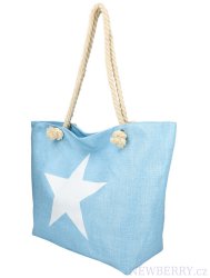 Velká plážová taška světle modrá s hvězdou