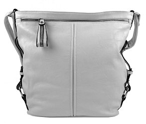 Moderní velká crossbody kabelka 74-MH světle šedá