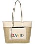 DAVID JONES Krémová velká dámská kabelka přes rameno CM5741