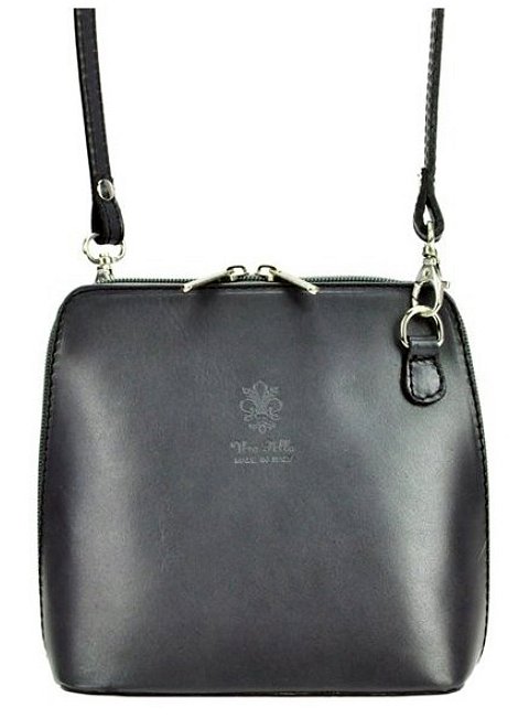 Kožená malá dámská crossbody kabelka tmavá šedá