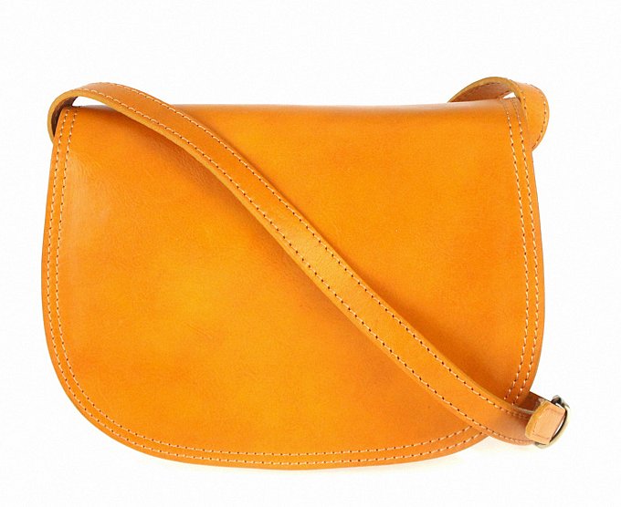 Kožená crossbody dámská kabelka Enila I Fratelli hořčicová žlutá