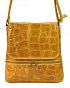 Kožená dámská crossbody kabelka v kroko designu Camel hnědá