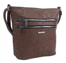Přírodně hnědá crossbody dámská kabelka v kroko designu