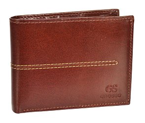 Koňakově hnědá pánská kožená peněženka RFID v krabičce GROSSO