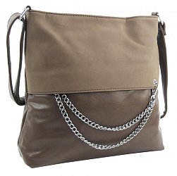 Dámská crossbody kabelka se řetízkem NH8146 šedohnědá