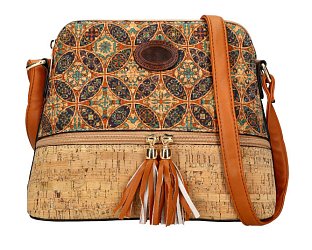 Crossbody dámská kabelka v korkovém designu T8297 typ 9