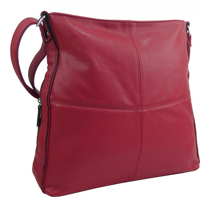 Praktická velká dámská crossbody kabelka 47-MH červená