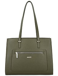 DAVID JONES Khaki zelená dámská kabelka přes rameno s čelní kapsou
