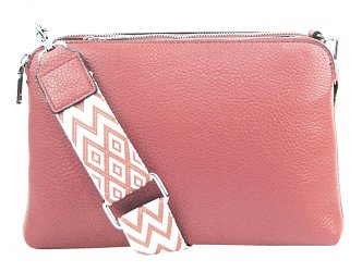 Růžová crossbody dámská kabelka se třemi sekcemi Jessica