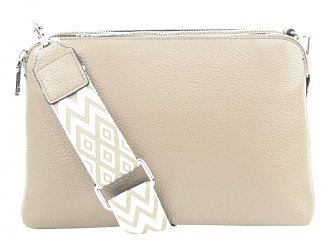 Krémová crossbody dámská kabelka se třemi sekcemi Jessica