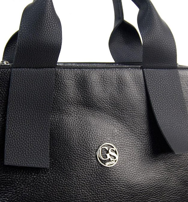 5 Elegantní větší černá dámská kabelka do ruky S684 GROSSO