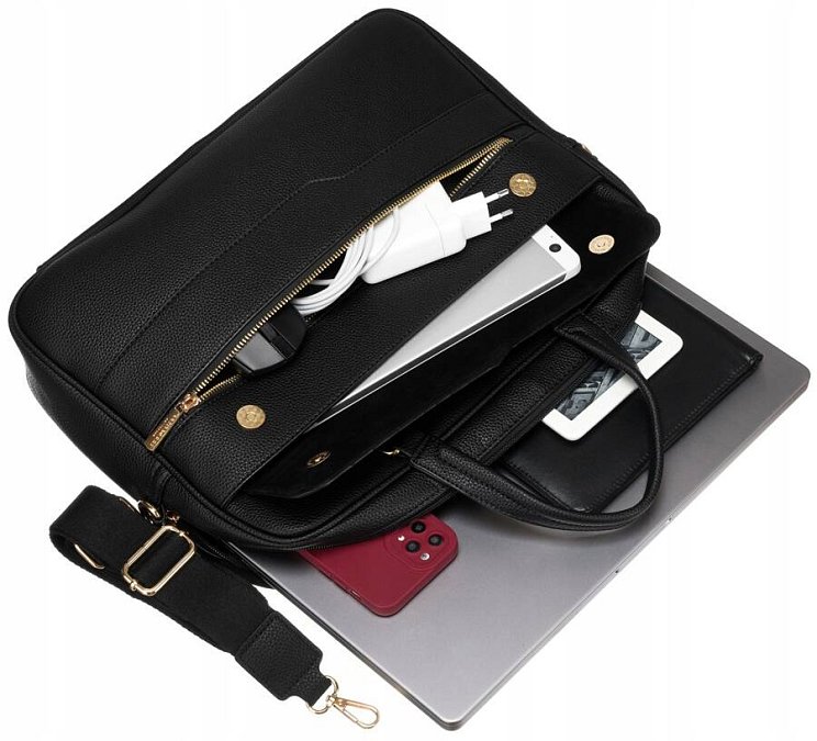 93 Peterson černá elegantní dámská taška na notebook a dokumenty