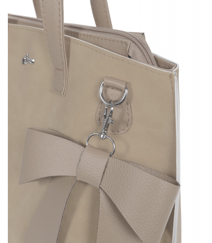 Béžová dámská kabelka s mašlí S739 GROSSO