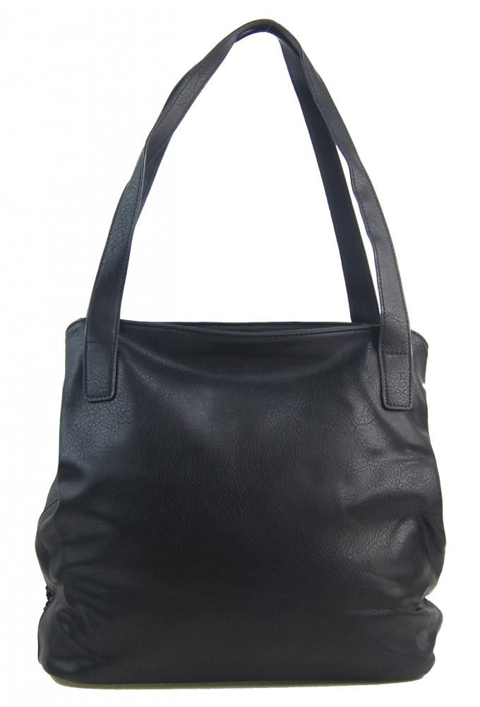 Čierna praktická dámska kabelka cez plece 5407-XL