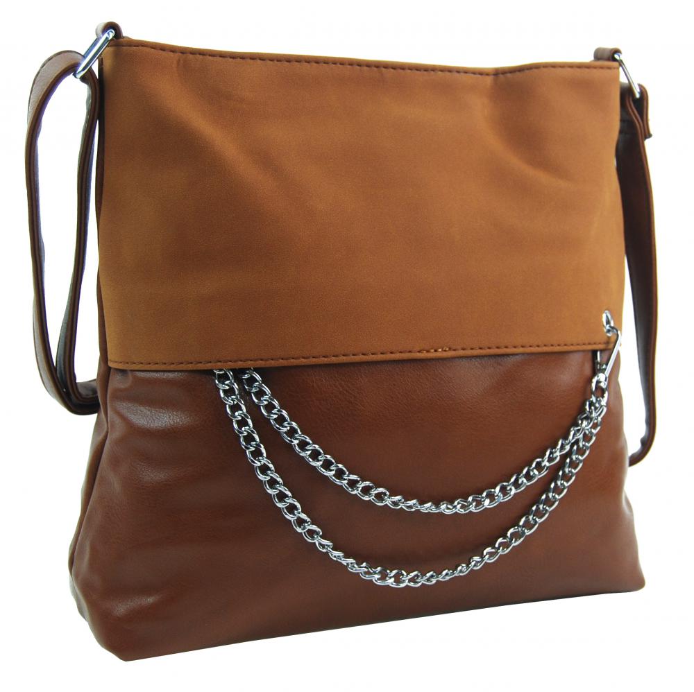 Dámská crossbody kabelka se řetízkem NH8146 hnědá