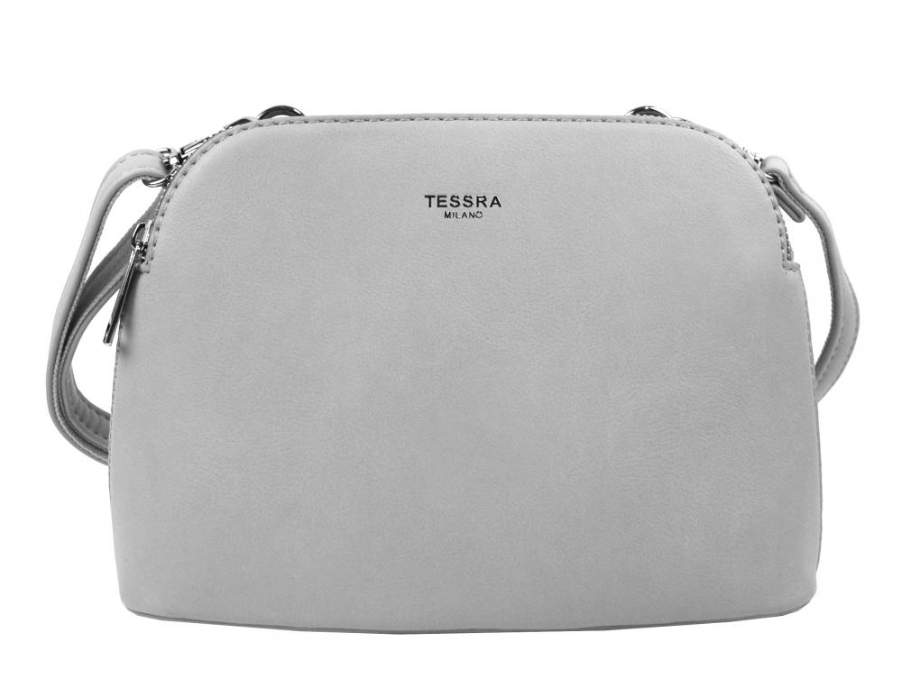 TESSRA 4845-TS menšia crossbody dámska kabelka s dvoma sekciami - Svetlo sivá