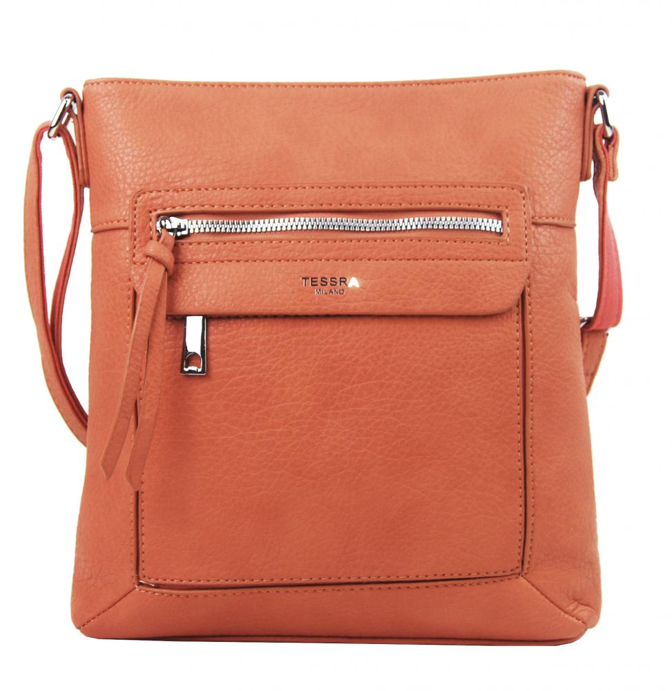 Crossbody dámská kabelka cihlově oranžová 5569-TS