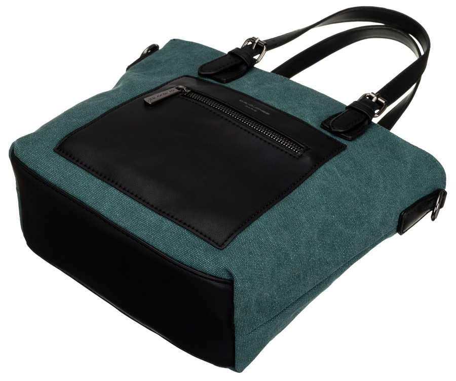 DAVID JONES Zelená menšia textilná dámska kabelka