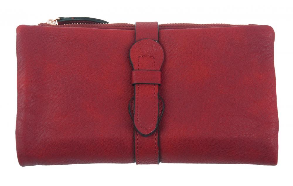Prakticky priestranná rozložiteľná červená dámska peňaženka