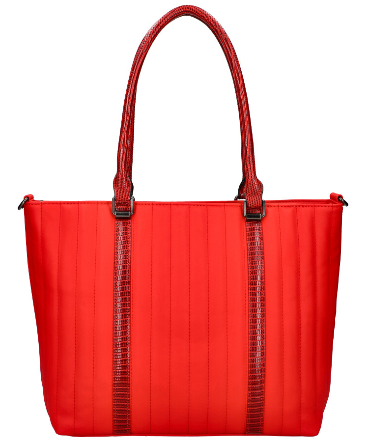 Červená dámská velká kabelka přes rameno