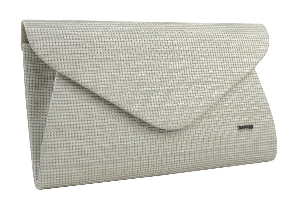 Luxusná krémová listová kabelka so strieborným nádychom SP126 GROSSO