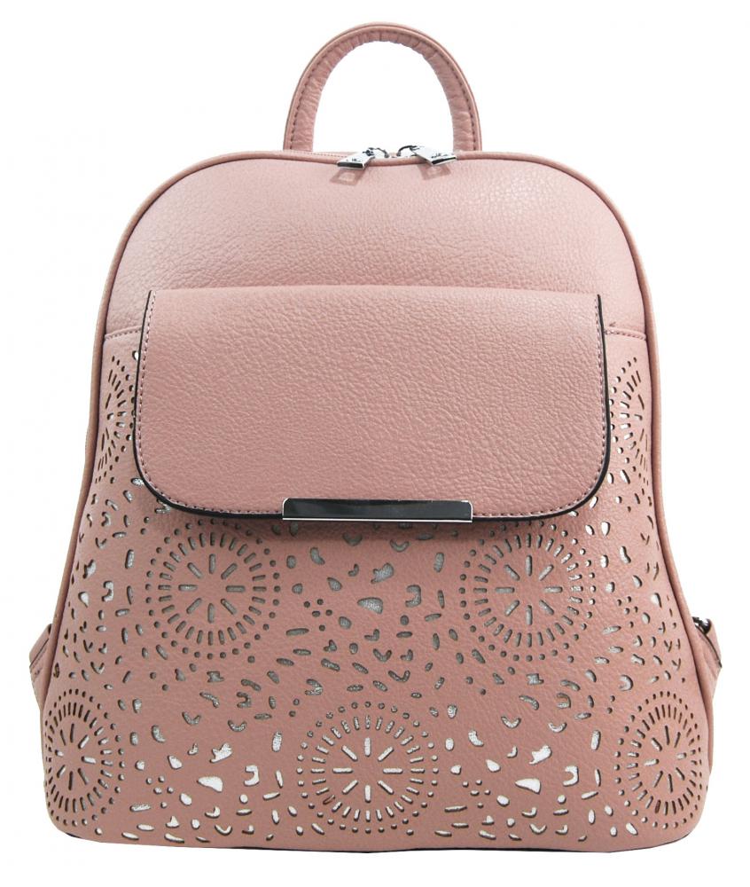 Mahel Růžový dámský batůžek / kabelka s čelní kapsou