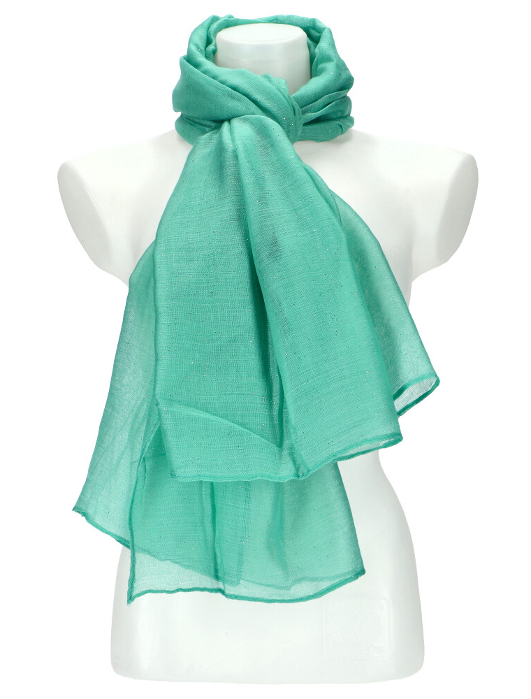 Dámský letní šátek jednobarevný 183x77 cm zelená